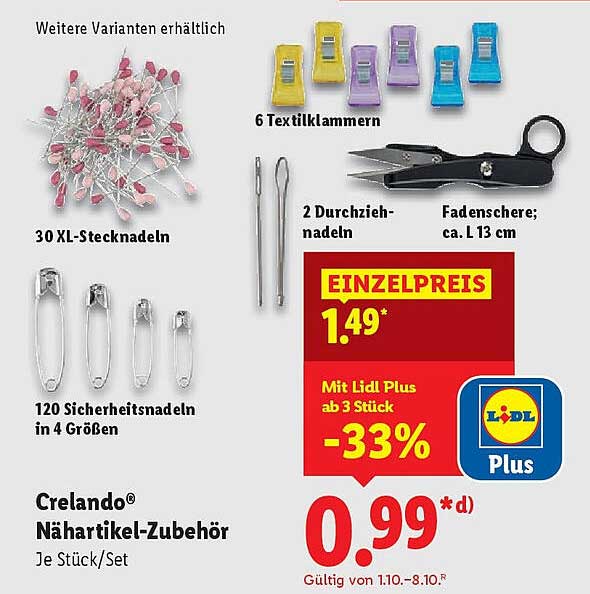 Crelando® Nähartikel-Zubehör Je Stück/Set