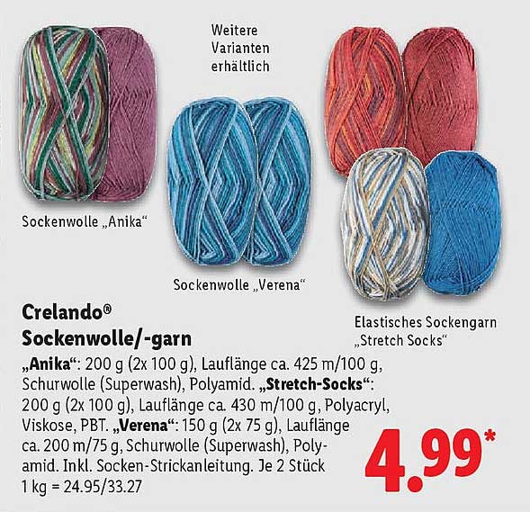 Crelando® Sockenwolle/-garn
