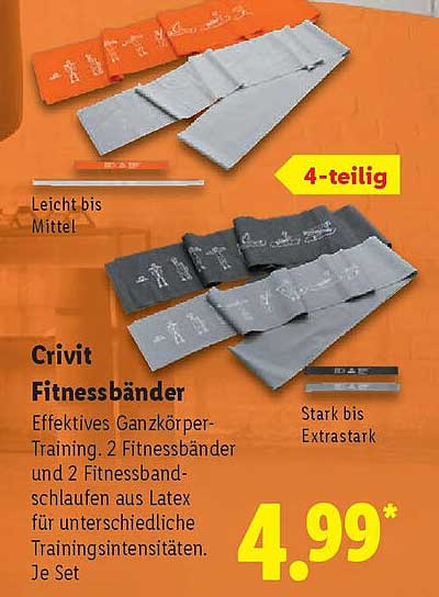 Crivit Fitnessbänder - 4-teiliges Set