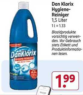 Dan Klorix Hygiene-Reiniger 1,5 Liter