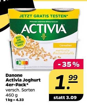 Danone Activia Joghurt 4er-Pack