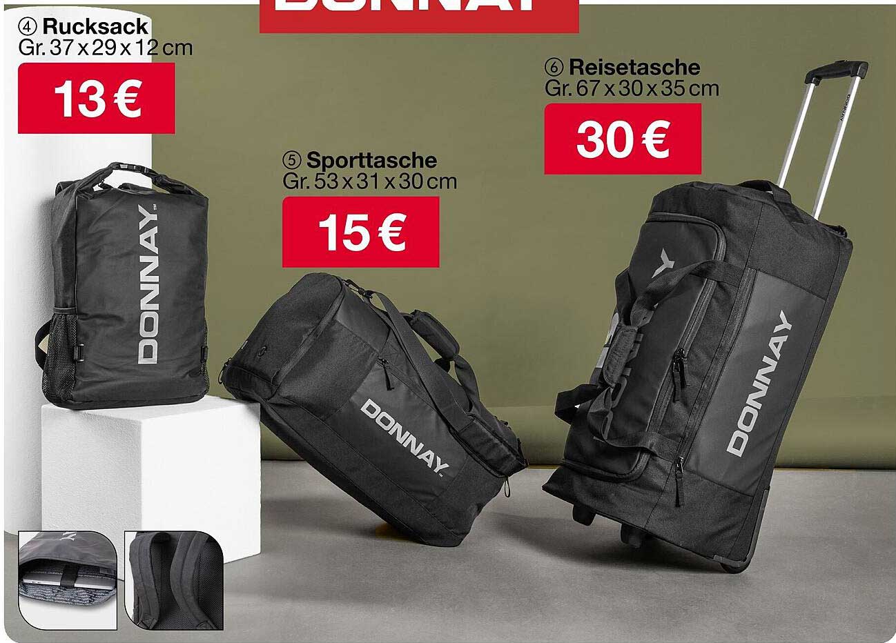 DEINE NEUE REISEGEFÄHRTIN: DONNAY REISETASCHE, RUCKSACK UND SPORTTASCHE