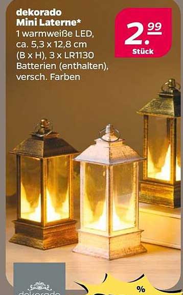 Dekorative Mini Laterne mit warmweißer LED