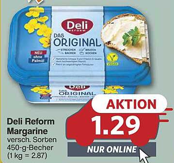 Deli Reform Margarine 450-g-Becher - Aktion zum Sparpreis