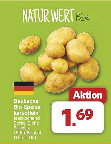 Deutsche Bio Speisekartoffeln festkochend, 1,5-kg-Beutel