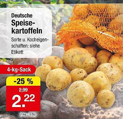 Deutsche Speisekartoffeln 4-kg-Sack -25%