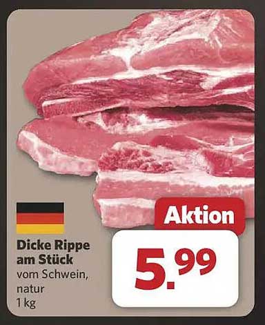 Dicke Rippe am Stück vom Schwein, natur 1 kg