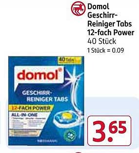 Domol Geschirr-Reiniger Tabs 12-fach Power 40 Stück