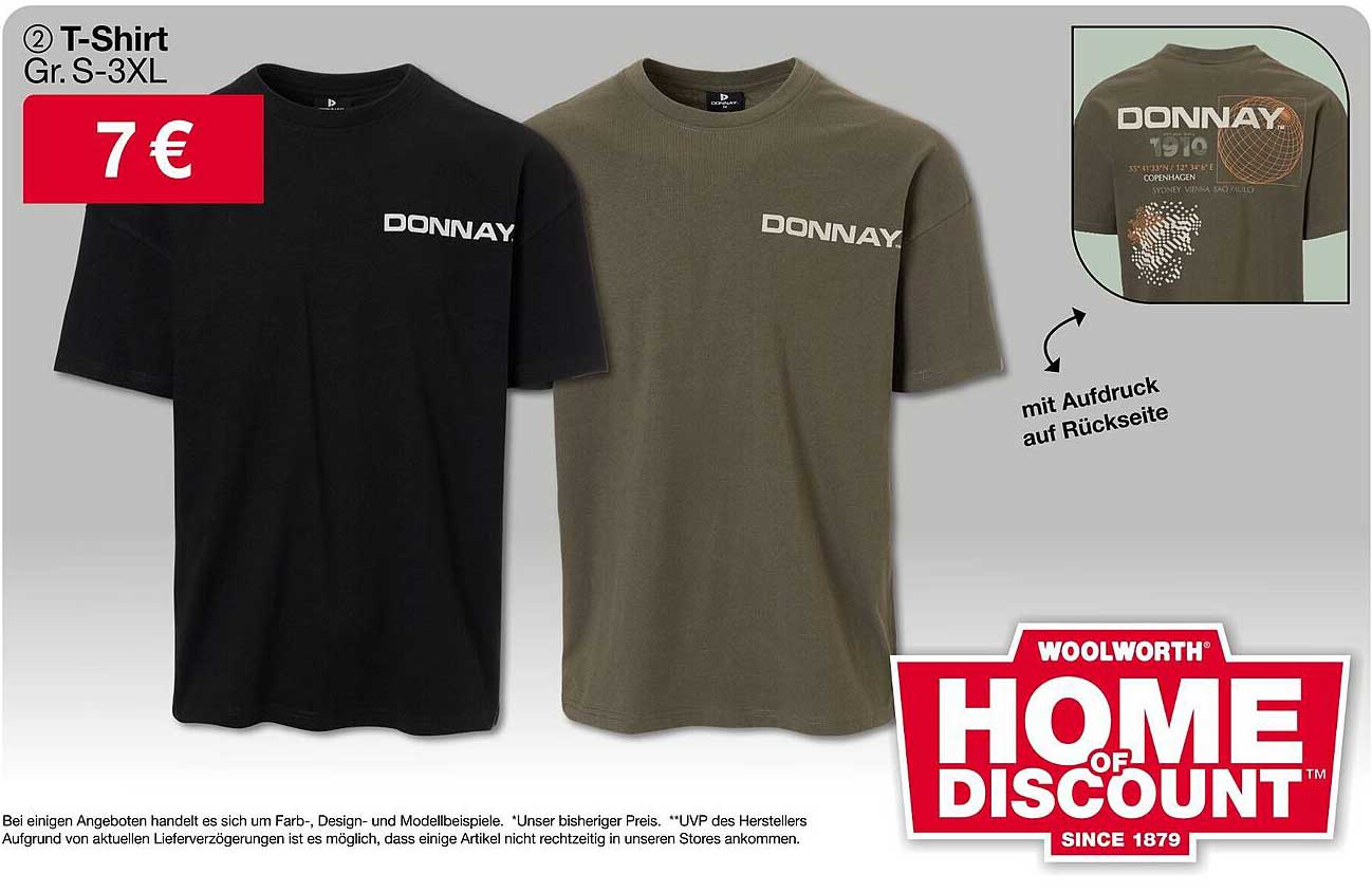 Donnay T-Shirt in Schwarz und Olivgrün für nur 5,49 €