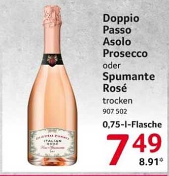 Doppio Passo Asolo Prosecco oder Spumante Rosé trocken