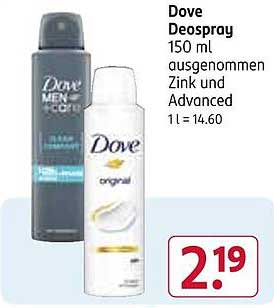 Dove Deospray 150 ml - Original und Men+Care