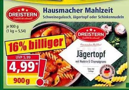 DREISTERN Jägertopf – Hausmacher Mahlzeit 900 g