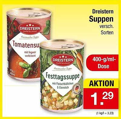 Dreistern Suppen – verschiedene Sorten