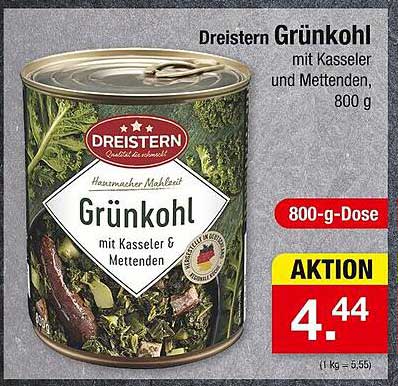 Dreisterne Grünkohl mit Kasseler und Mettenden, 800 g