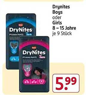 DryNites Boys oder Girls 8 – 15 Jahre je 9 Stück