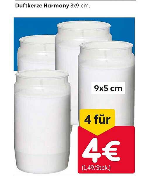 Duftkerze Harmony 8x9 cm - 4 Stück für 4 €