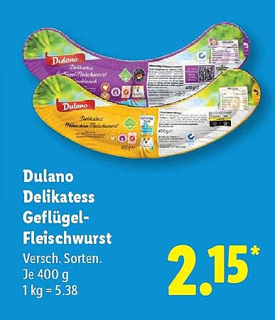 Dulano Delikatess Geflügel-Fleischwurst - Verschiedene Sorten