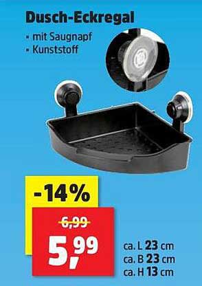 Dusch-Eckregal mit Saugnapf - Praktisch und platzsparend!