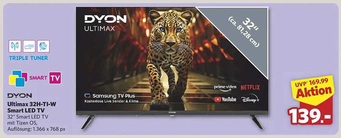DYON Ultimax 32H-TI-W Smart LED TV 32" (ca. 81,28 cm)