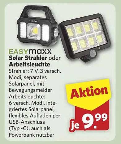 EASYmaxx Solar Strahler oder Arbeitsleuchte