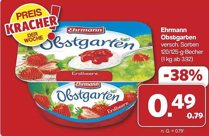 Ehrmann Obstgarten Erdbeere Becher 120/125 g