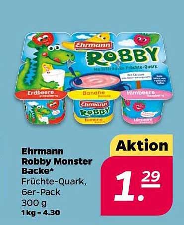Ehrmann Robby Monster Backe* Früchte-Quark, 6er-Pack