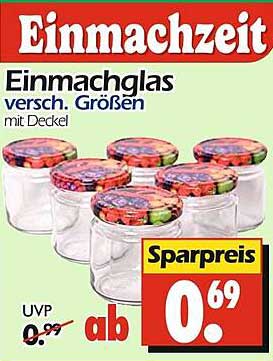 Einmachglas – verschiedene Größen mit Deckel
