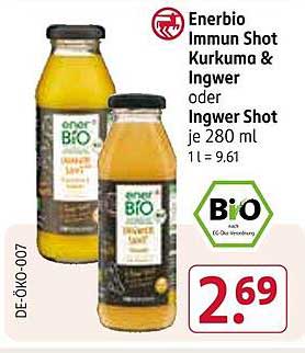 Enerbio Immun Shot Kurkuma & Ingwer oder Ingwer Shot je 280 ml