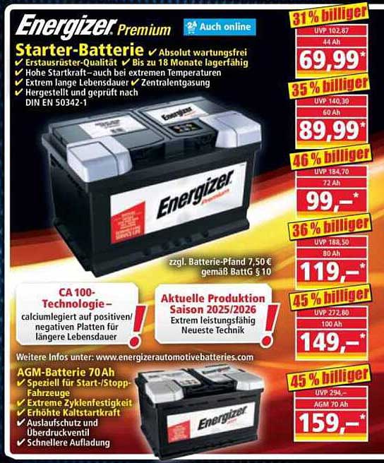 Energizer Starter-Batterie