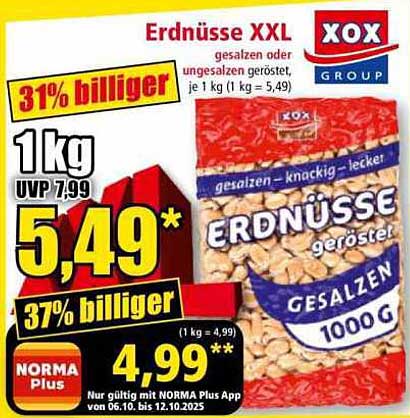 Erdnüsse XXL - Salz oder ungesalzen, 1 kg