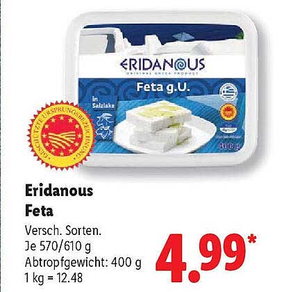Eridanous Feta g.U. - Verschiedene Sorten
