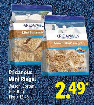 Eridanous Mini Riegel - Verschiedene Sorten