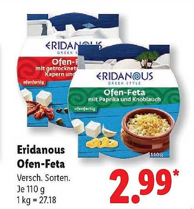 Eridanous Ofen-Feta - Verschiedene Sorten, je 110 g