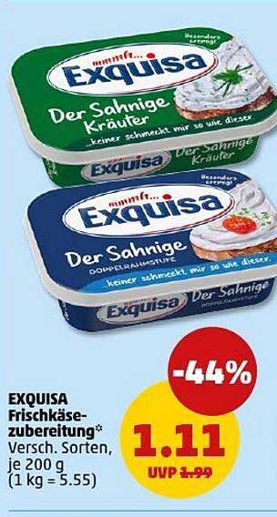EXQUISA Frischkäsezubereitung - Der Sahnige, Verschiedene Sorten, je 200 g