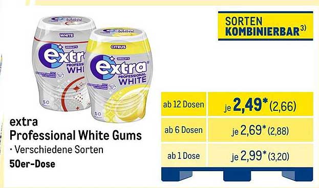 extra Professional White Gums - Verschiedene Sorten 50er-Dose