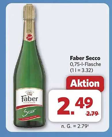 Faber Secco 0,75-l-Flasche (1 = 3,32)