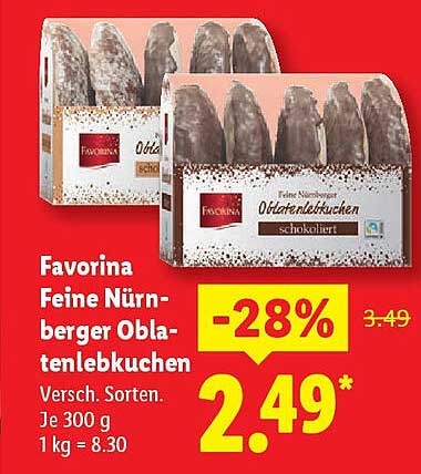 Favorina Feine Nürnberger Oblatenlebkuchen