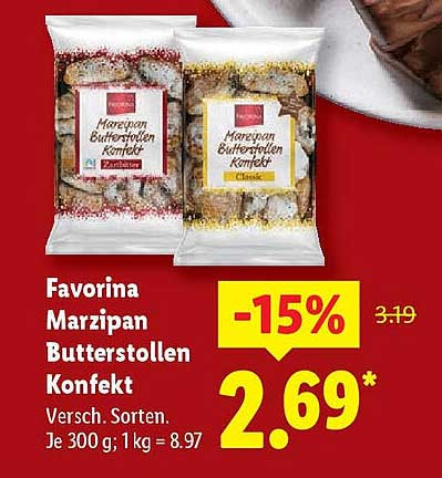 Favorina Marzipan Butterstollen Konfekt