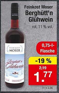 Feinkost Moser Berghütt'n Glühwein, rot, 0,75 l, 11 % vol.