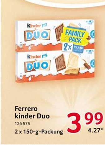 Ferrero Kinder Duo Family Pack 2 x 150-g-Packung