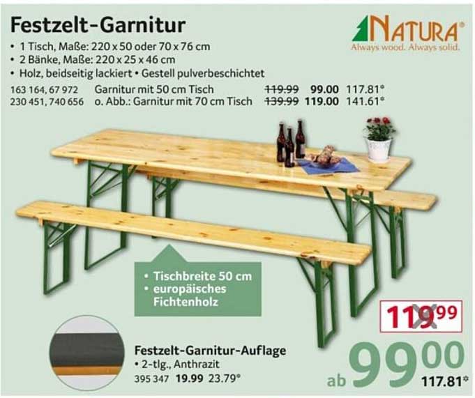 Festzelt-Garnitur mit Tisch und Bänken