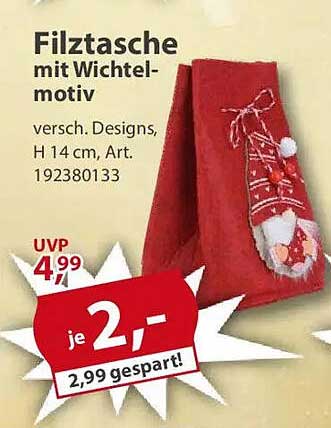 Filztasche mit Wichtelmotiv