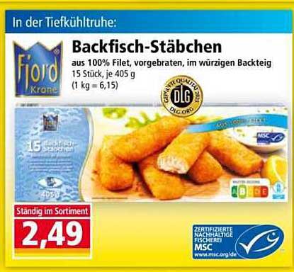 Fjord Krone Backfisch-Stäbchen - 15 Stück für nur 2,49 €