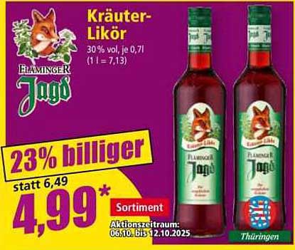 Flaminger Jagd Kräuter-Likör 0,7l - 23% billiger