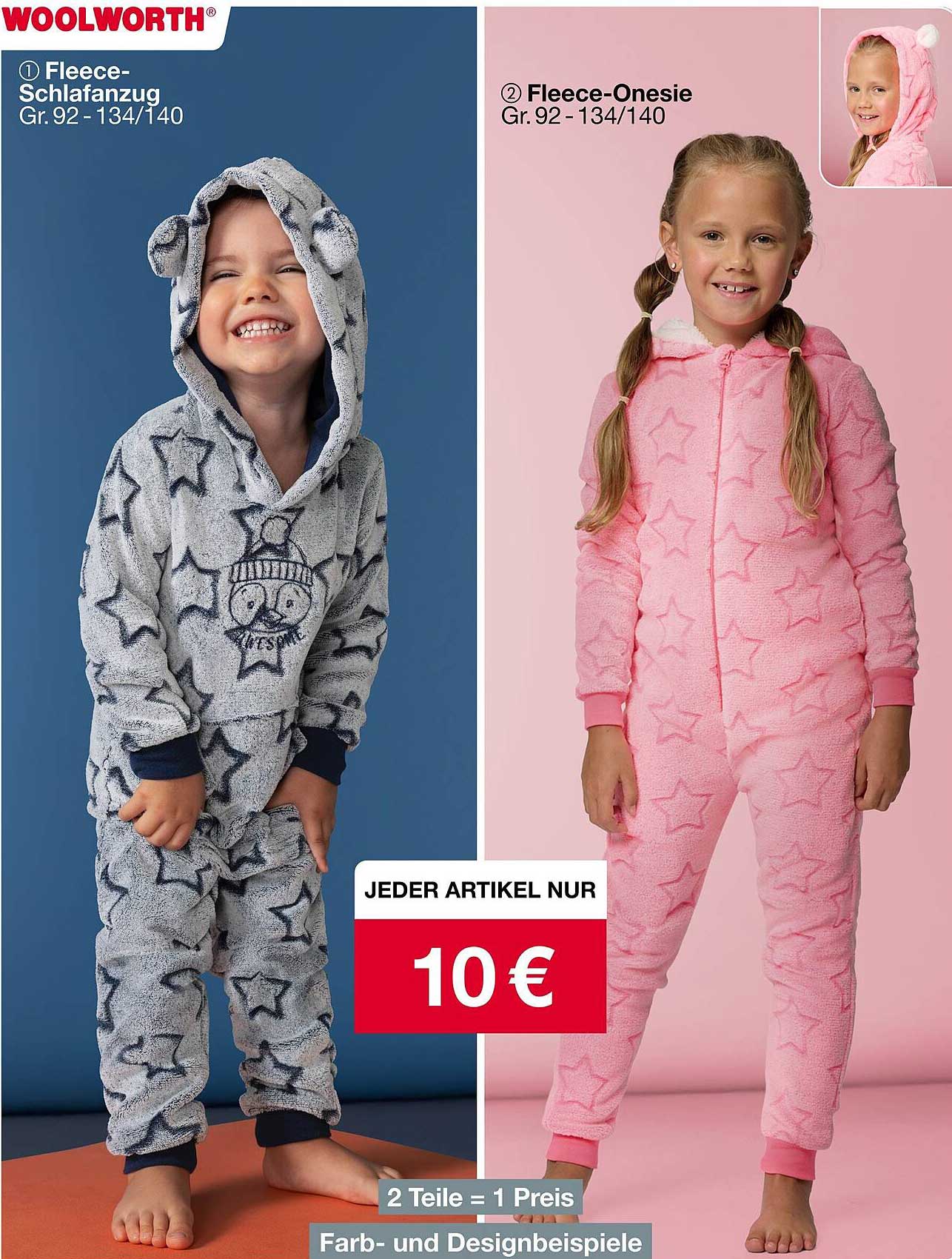 Fleece-Schlafanzug und Fleece-Onesie für Kinder - Jeder Artikel nur 10 €