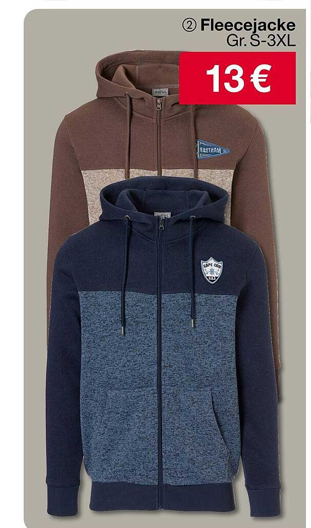 Fleecejacke Gr. S-3XL für nur 13 €