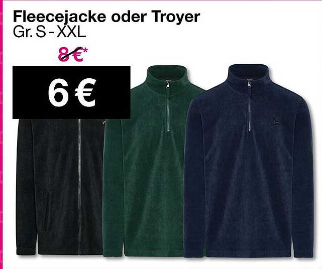 Fleecejacke oder Troyer Gr. S - XXL