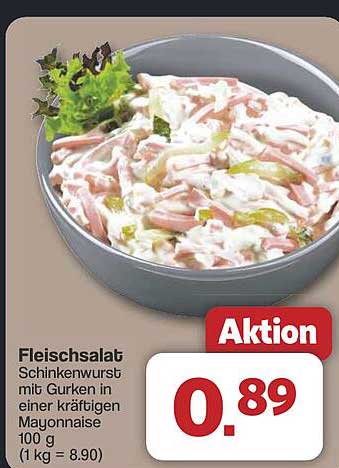 Fleischsalat - Schinkenwurst mit Gurken in einer kräftigen Mayonnaise