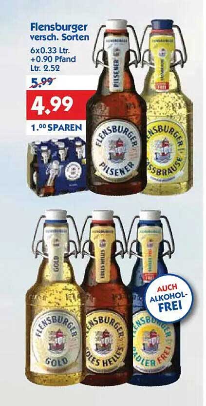 Flensburger verschiedene Sorten 6x0,33 Ltr. - Mein Lieblingsbier jetzt günstiger!