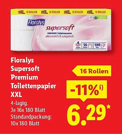Floralys Supersoft Premium Toilettenpapier XXL